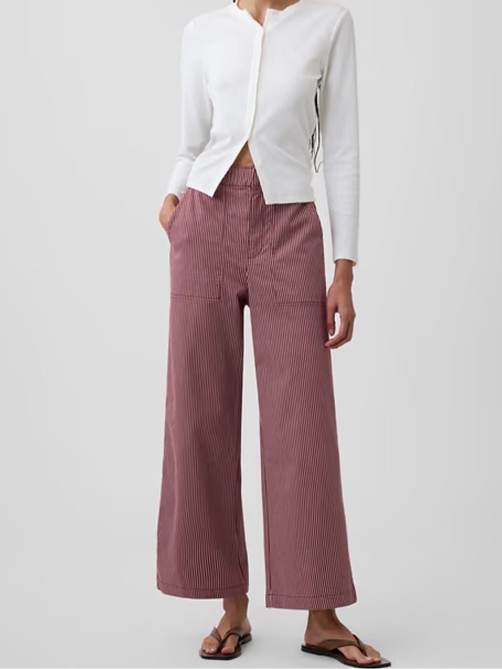 Gap Factory High Rise Easy Wide-Leg Khakis